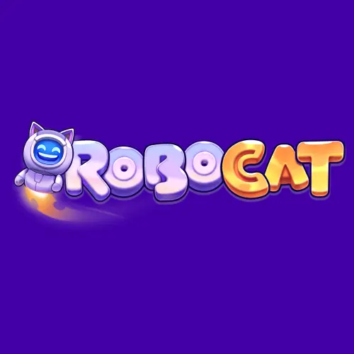 RoboCat-logo mobiilipelaamista ja tervetulobonusta vertailevassa kortissa